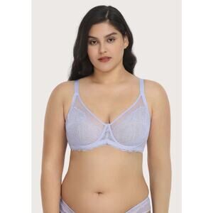 HSIA Wisteria Lace Underwire Bra Lavender 42DDD Light Purple NWOT Lingerie Boho